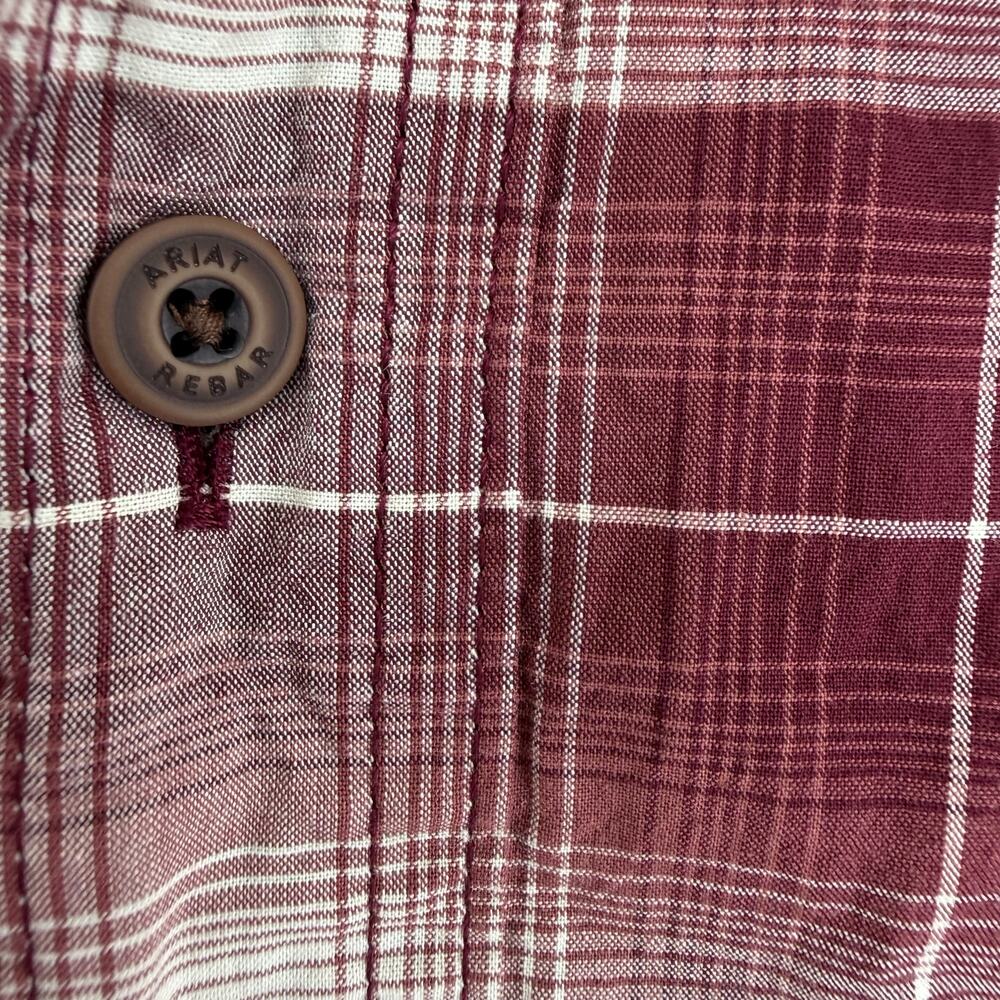 Ariat Rebar Plaid Work Shirt XL Tall - Picture 4 of 6